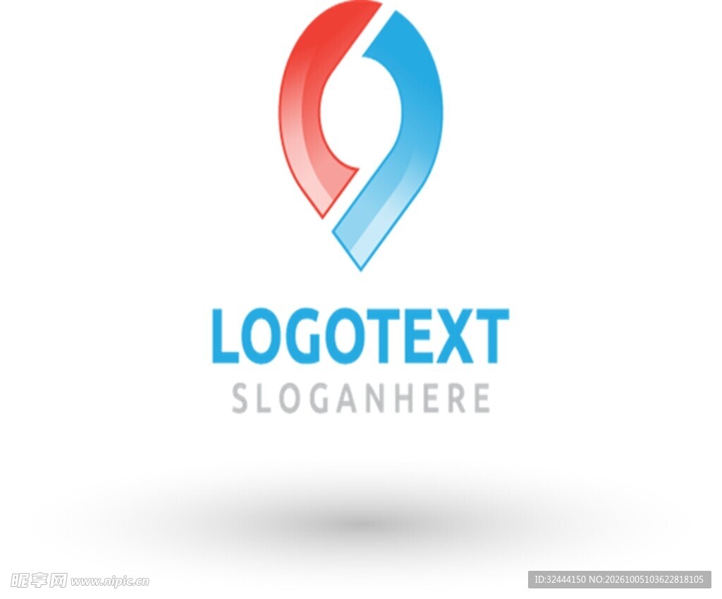 红蓝渐变环形logo设计