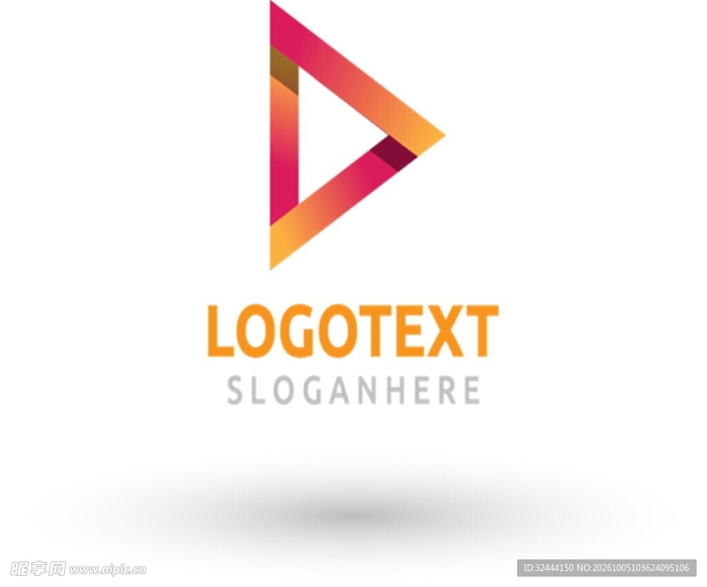 渐变播放三角logo设计