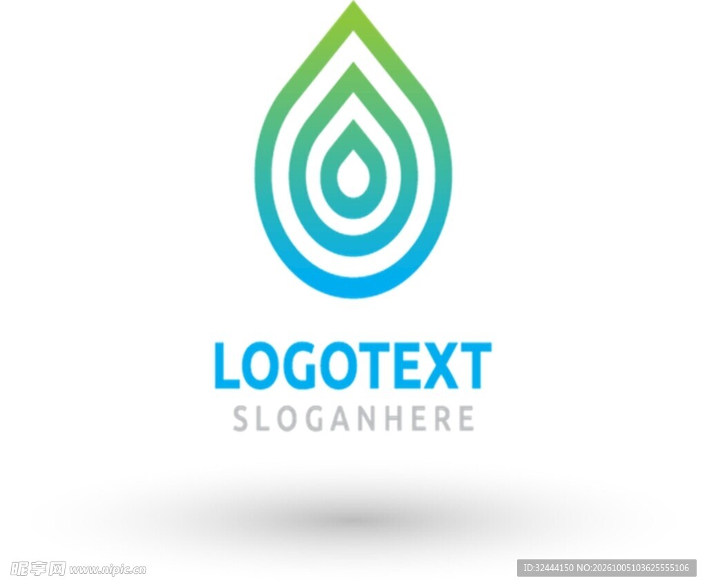 渐变水滴线条logo模板
