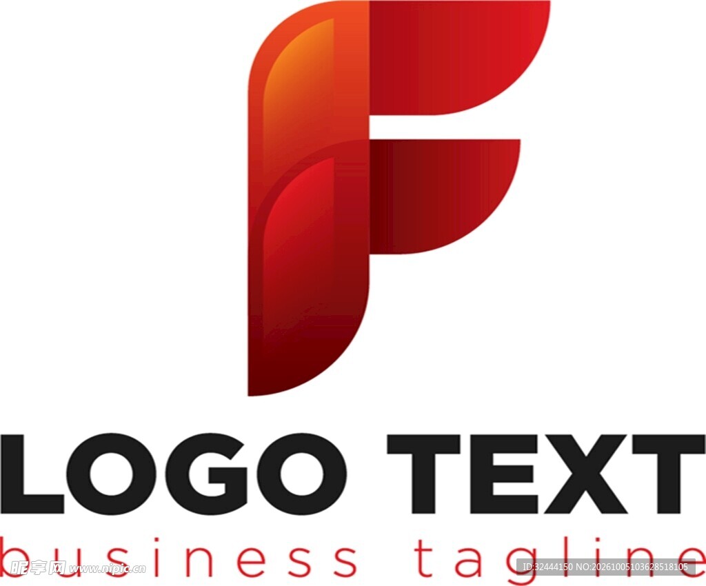 红色F字母创意logo