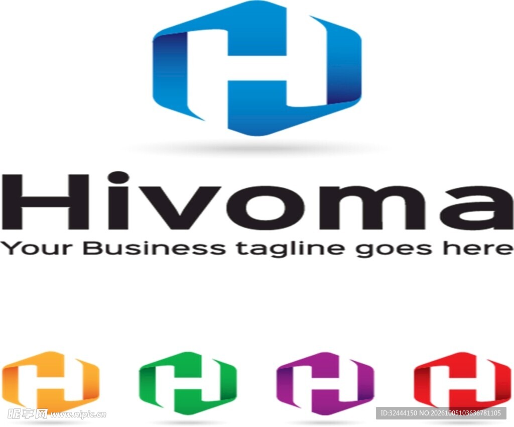 H字母商务logo设计模板