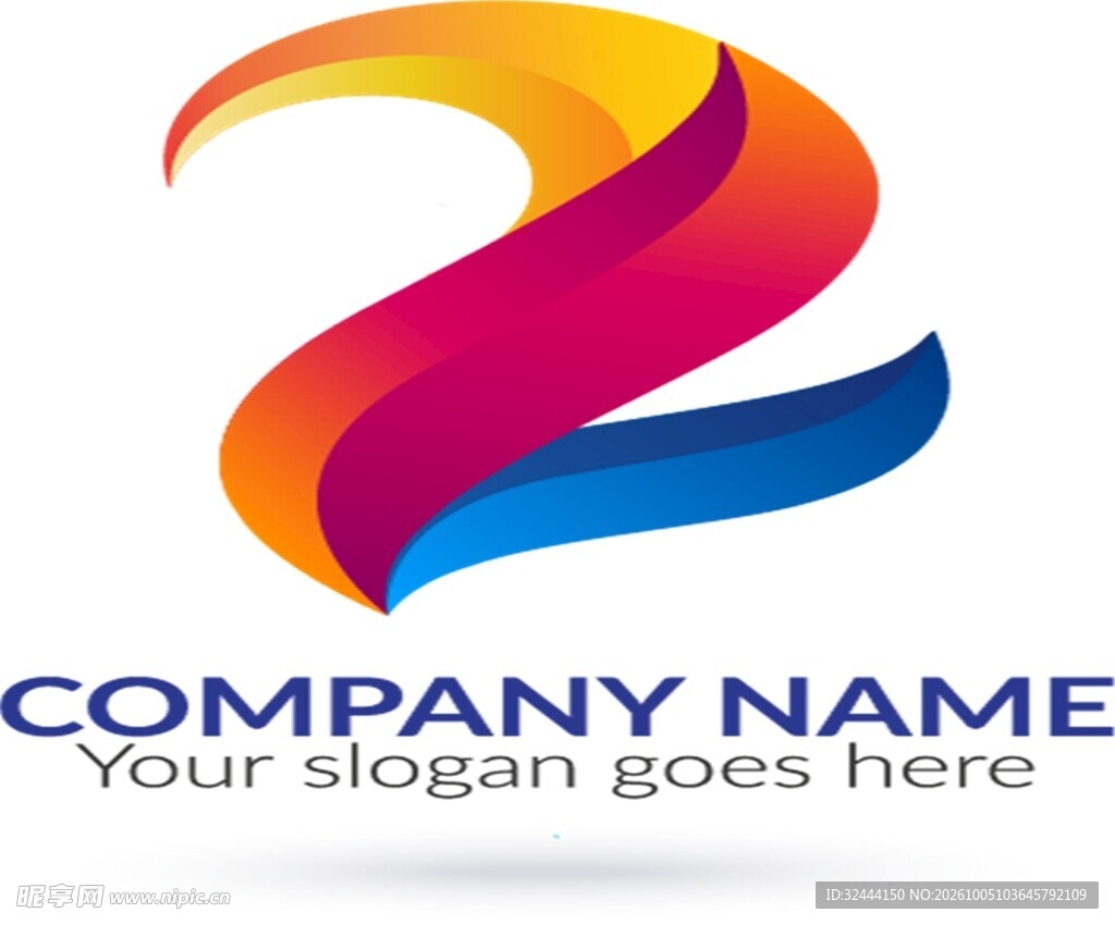 彩色流线企业logo模板