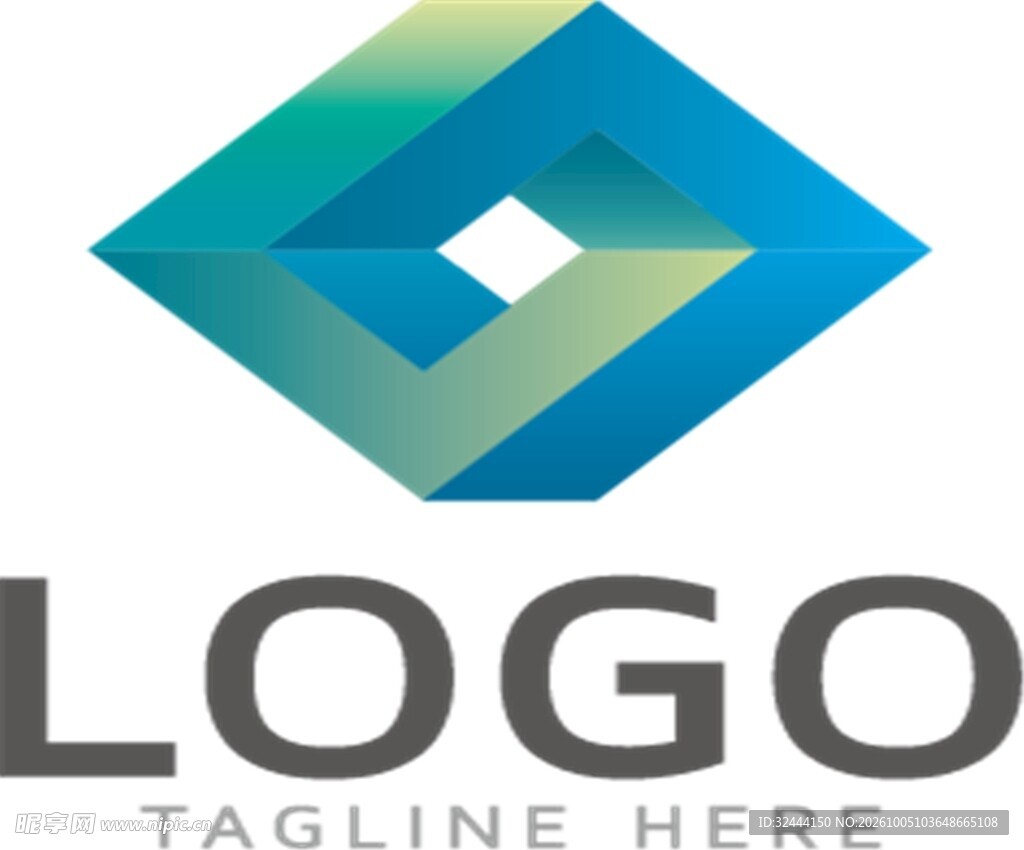 立体菱形创意logo模板