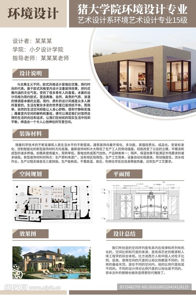 环境设计专业作品展板