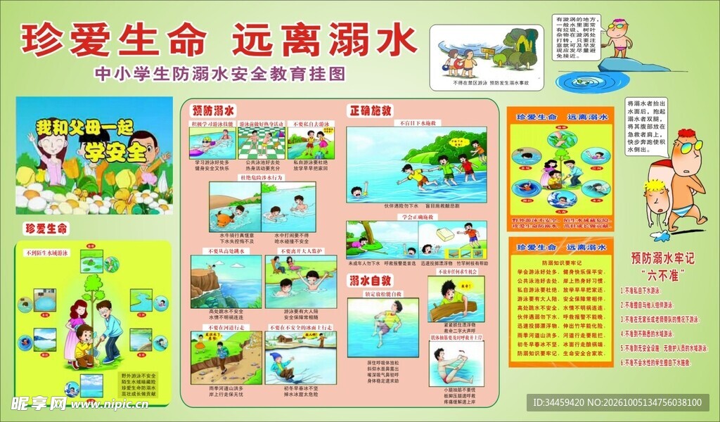 防溺水安全教育宣传展板