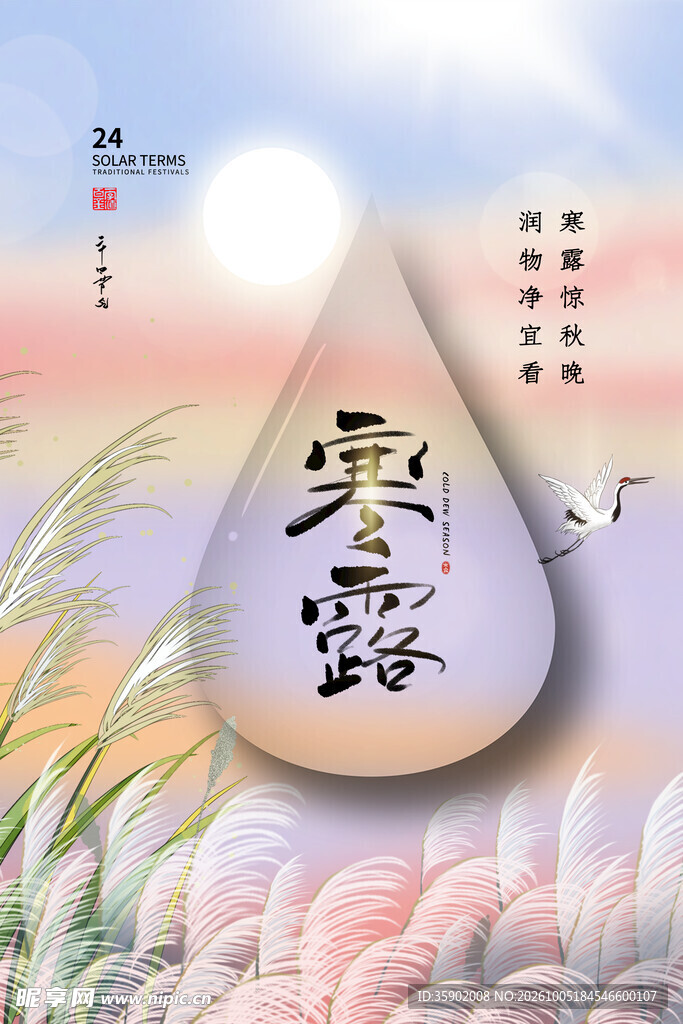 寒露节气创意海报