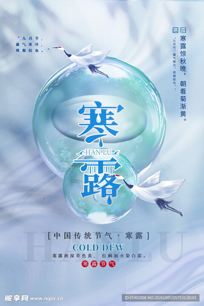 寒露节气国风海报