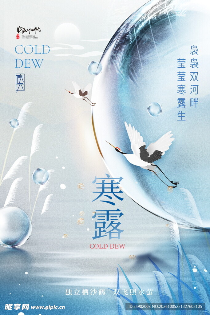 寒露节气国风海报