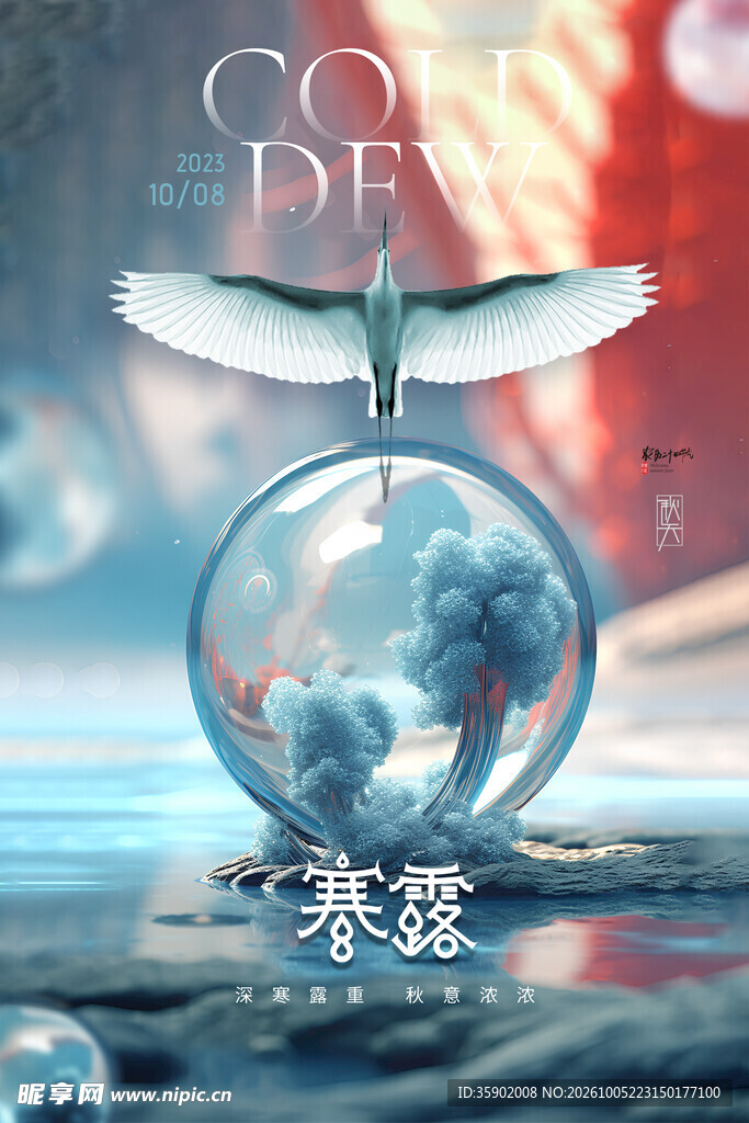 寒露节气创意海报