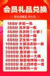 会员积分礼品兑换表