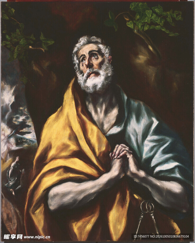 祈祷的圣徒古典油画