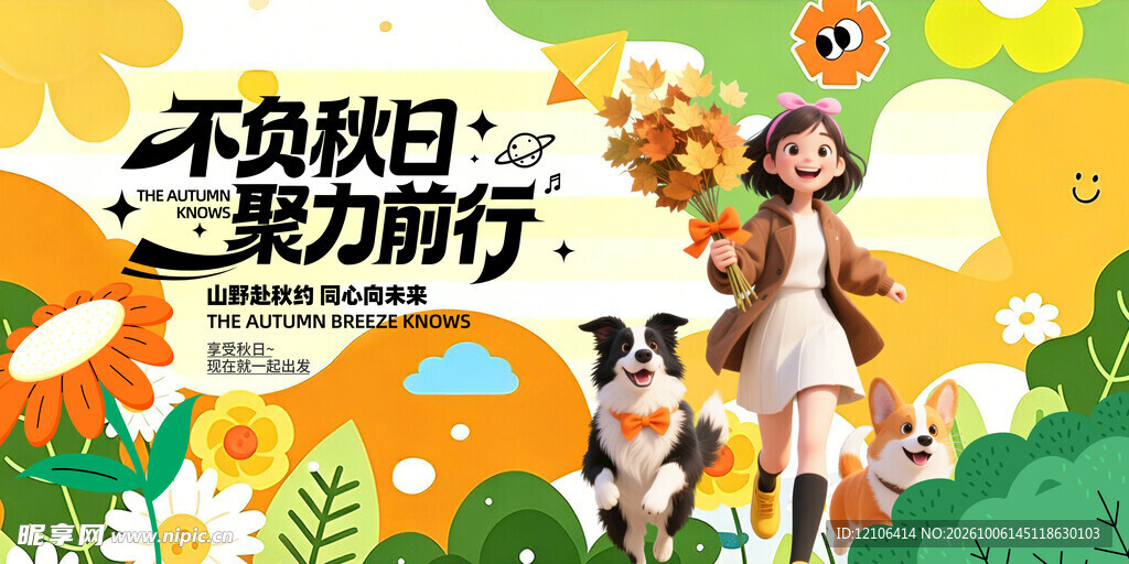 秋日活力出游主题海报