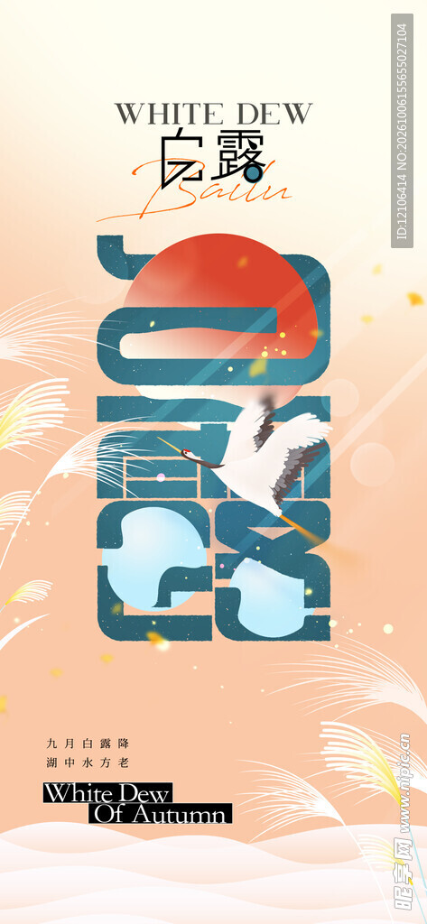 白露节气创意艺术字海报