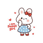 可爱甜妹小兔子插画