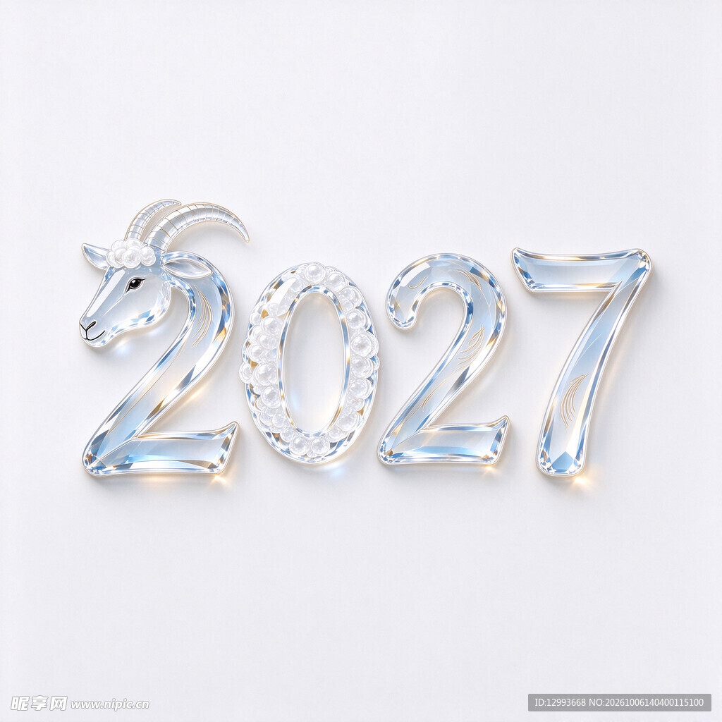 水晶质感2027艺术字