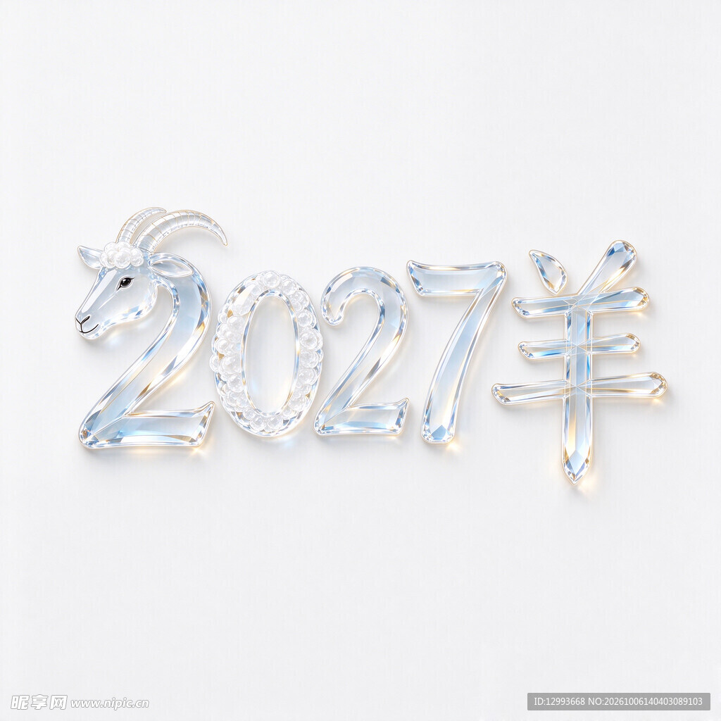 2027年冰雕质感艺术字
