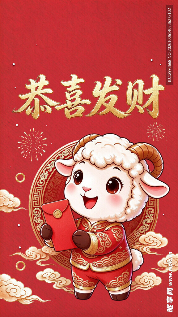 羊年恭喜发财新春贺图