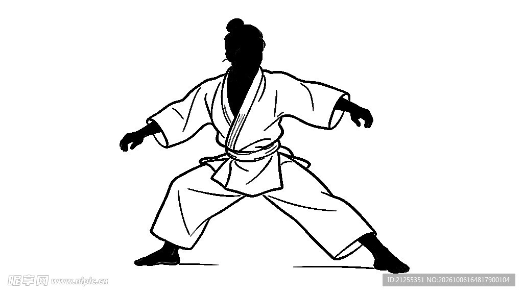 武术格斗姿势插画