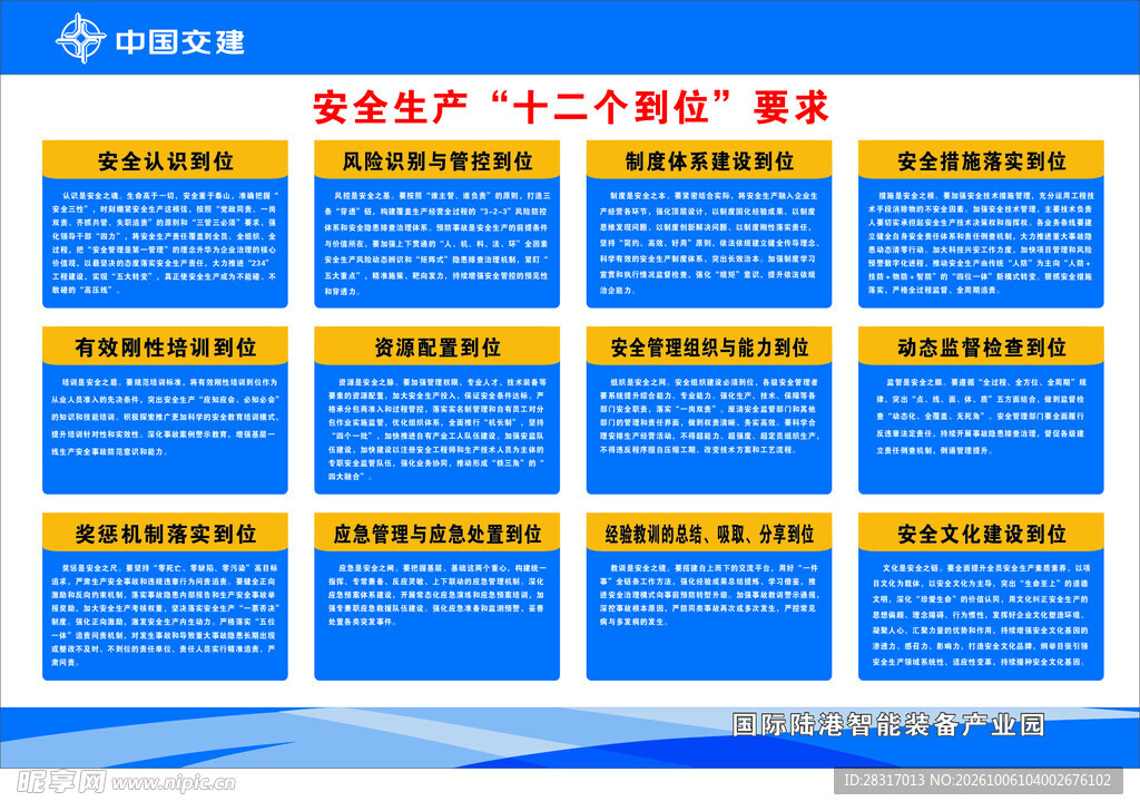 安全生产十二个到位要求