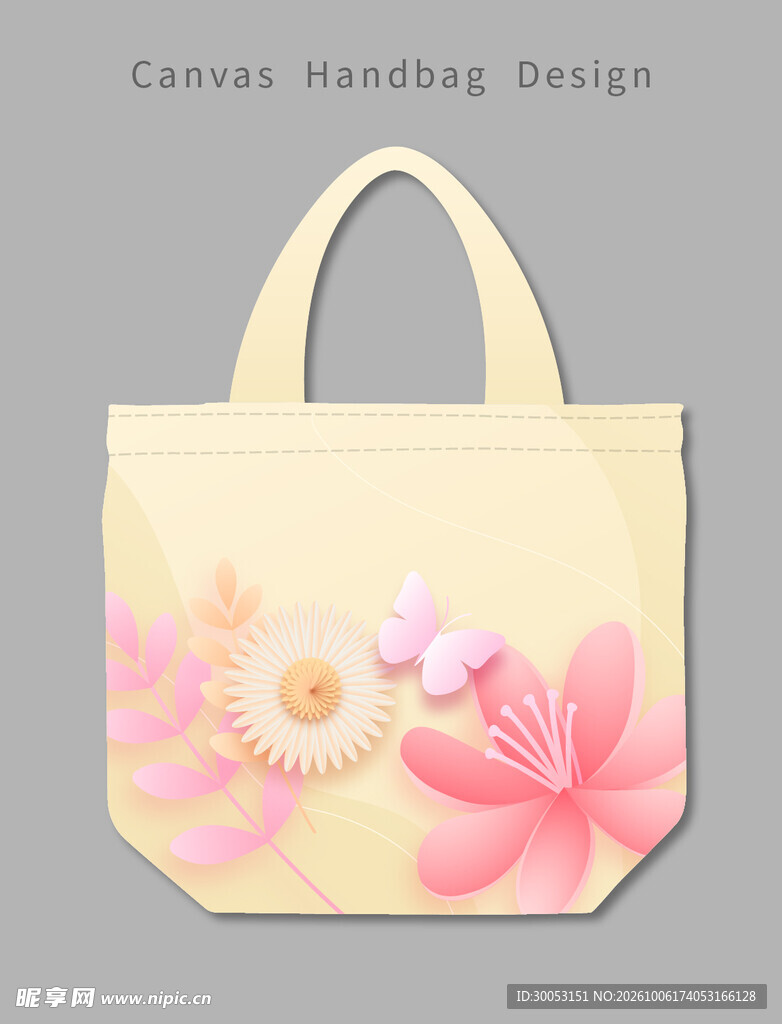 花卉印花帆布手提袋