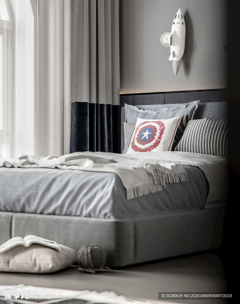 现代轻奢卧室家居场景