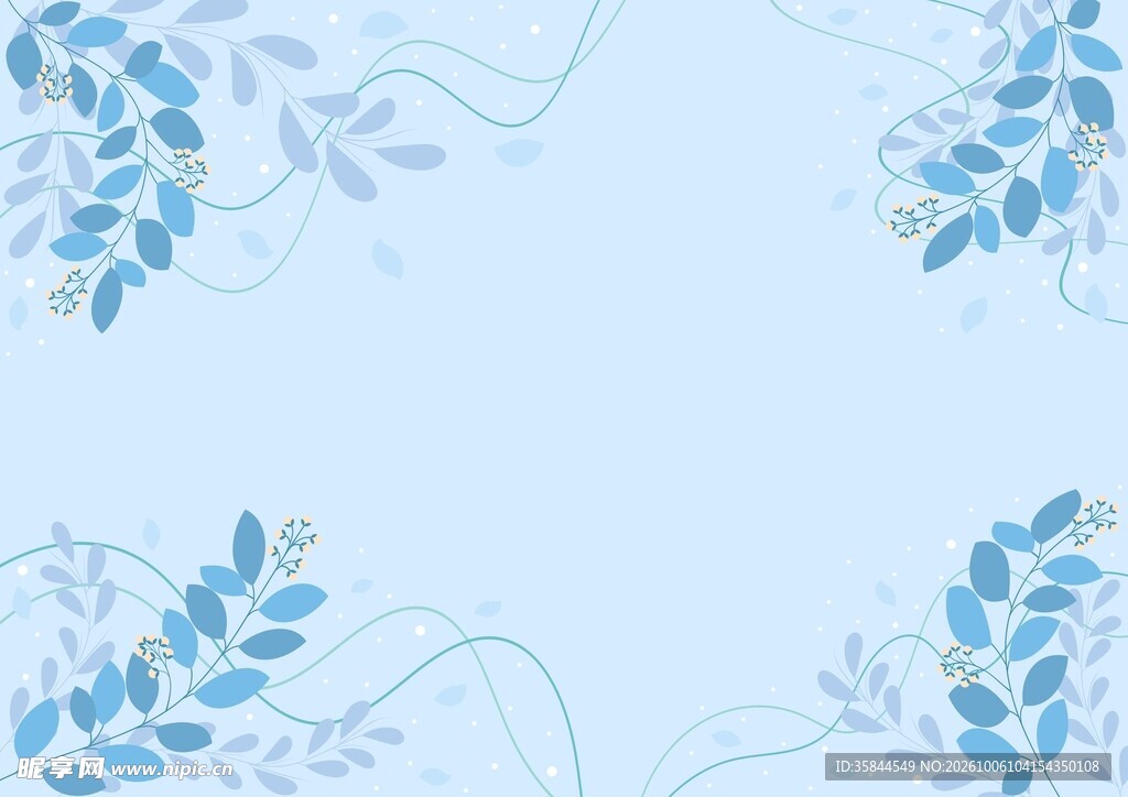 淡蓝枝叶背景