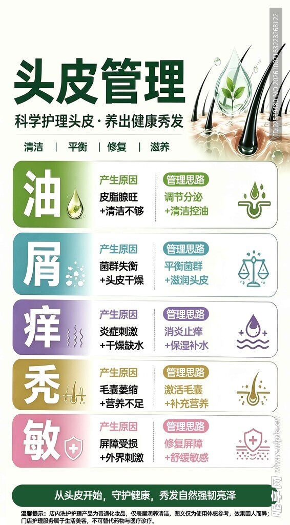 头皮管理科普宣传海报