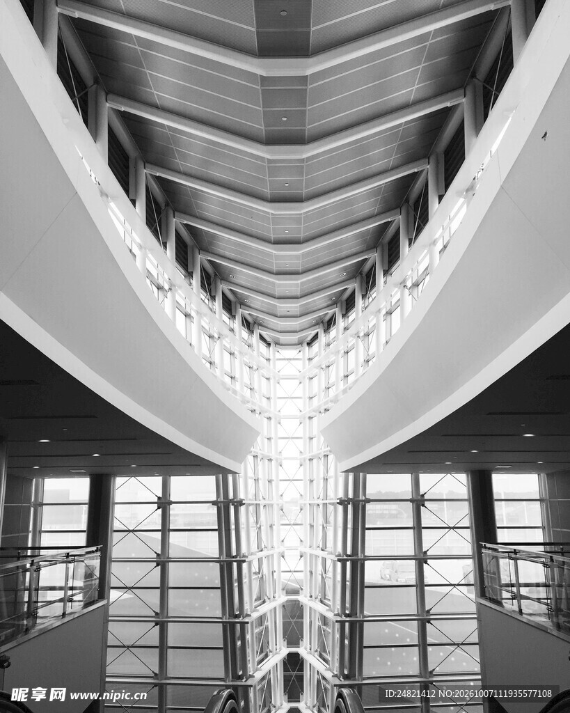 黑白抽象建筑结构