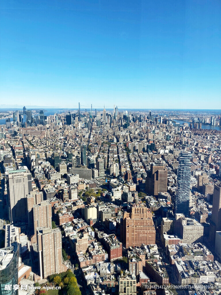 高空俯瞰城市全景风光