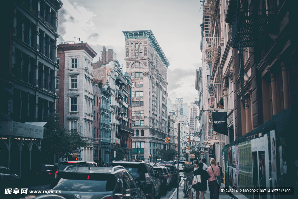 复古朦胧城市街景
