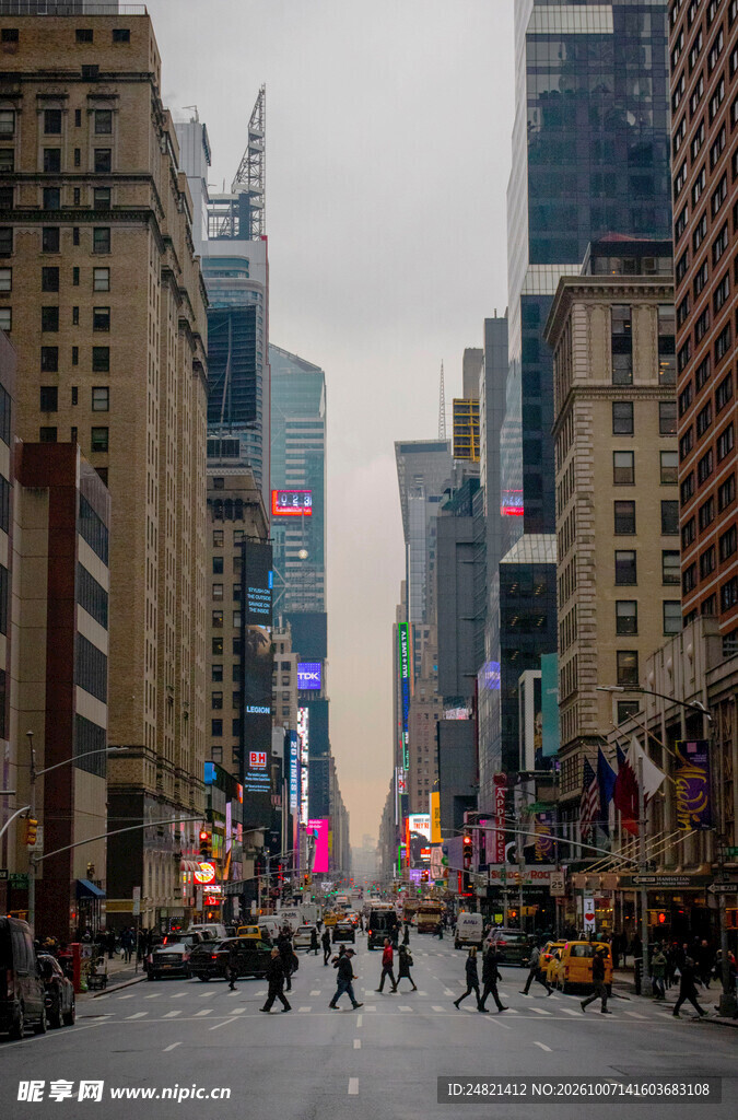 纽约曼哈顿冬日街景