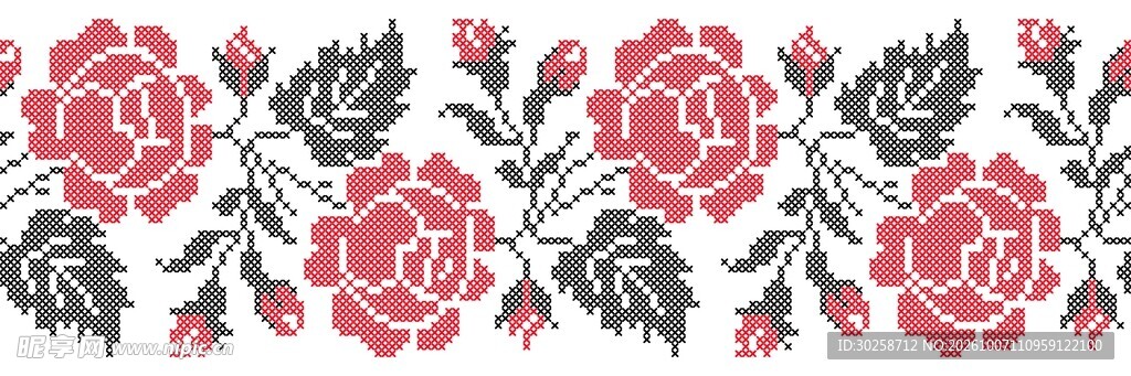 十字绣花卉图案
