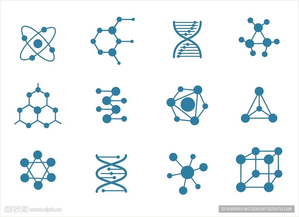 科学分子结构图标合集