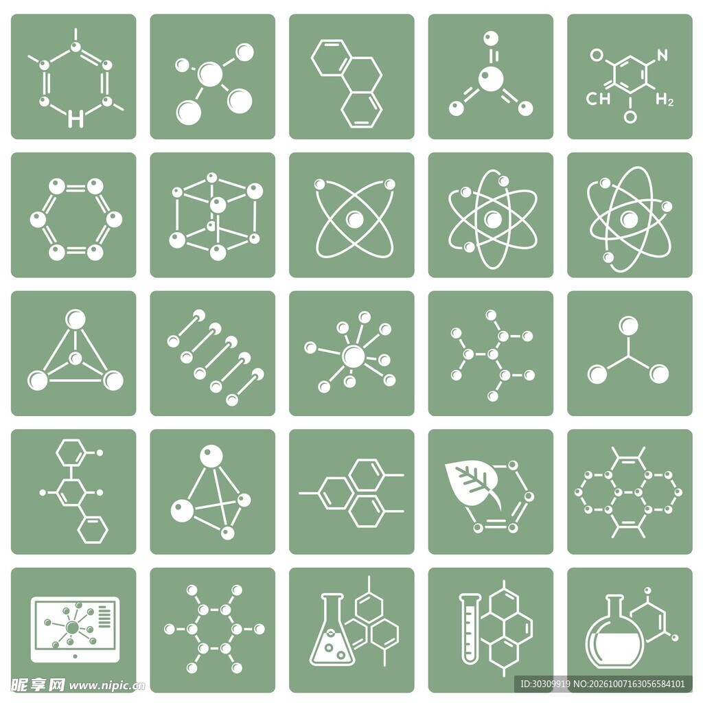 化学分子结构图标合集