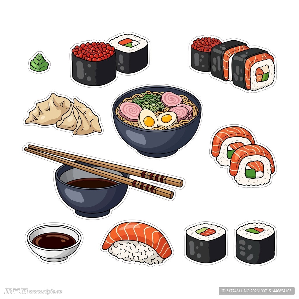 日式美食贴纸