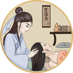 古法头疗养生插画