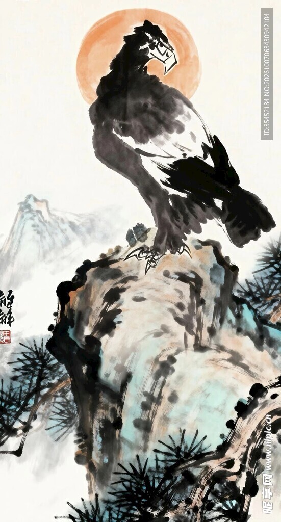 雄鹰立石图