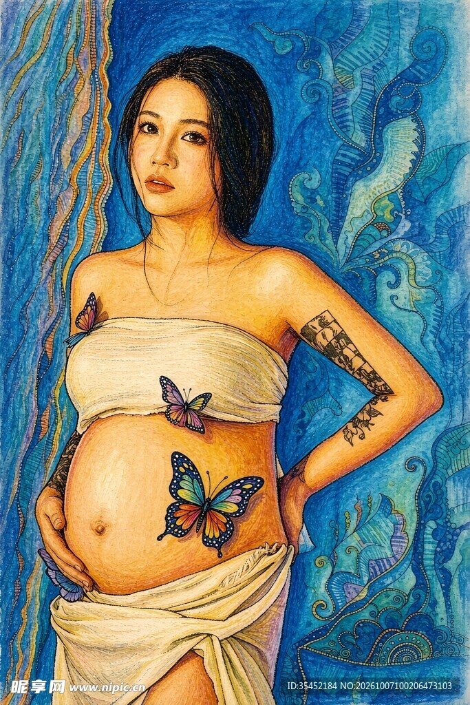 孕妇插画