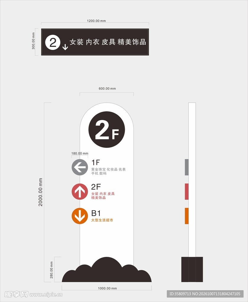 商场导视立牌吊牌