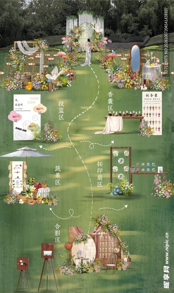 草坪露营野餐场景