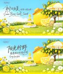 阳光柠野夏日清新插画