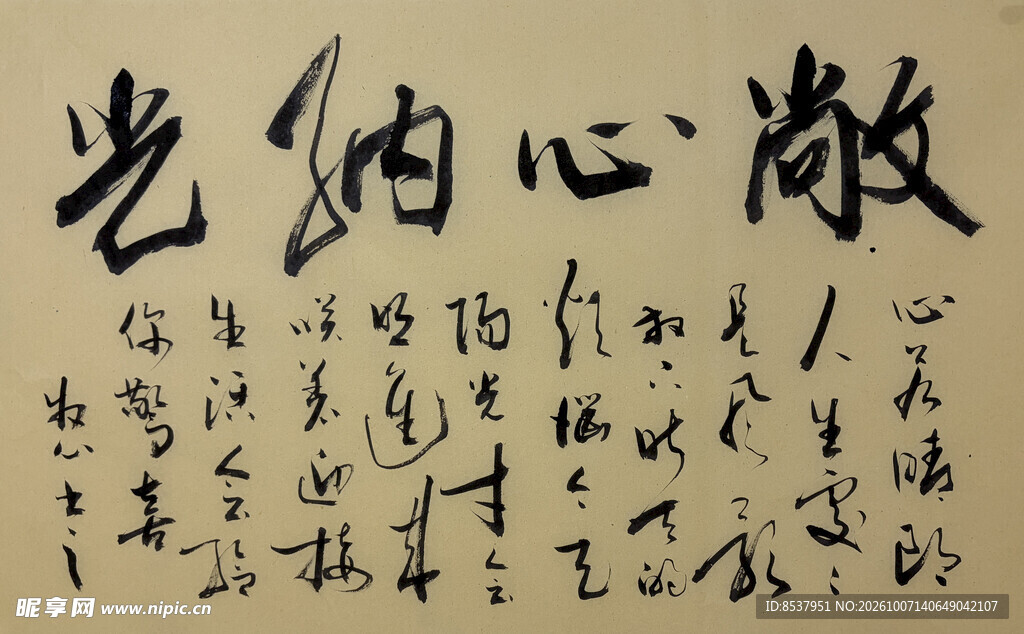 敞心纳光 杨克东书法作品