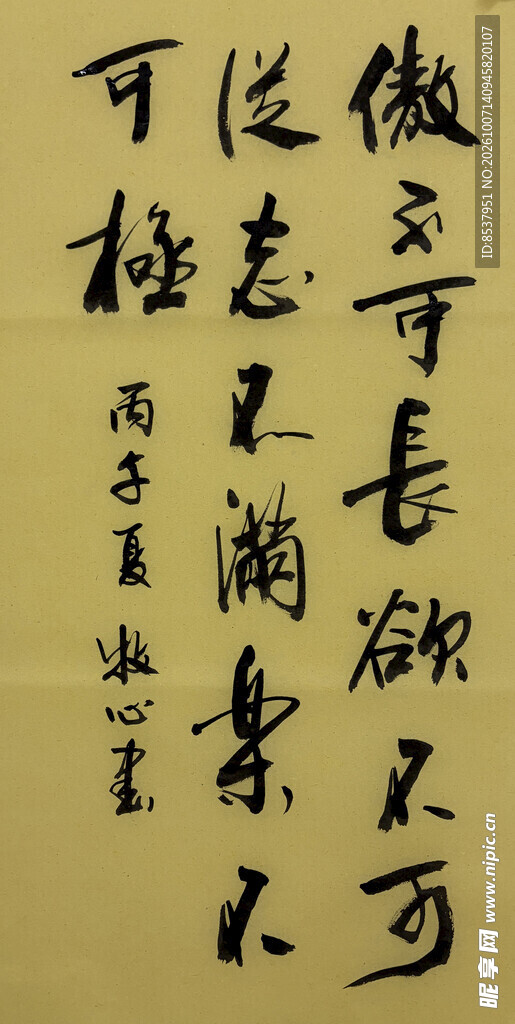 傲不可长欲 杨克东书法作品