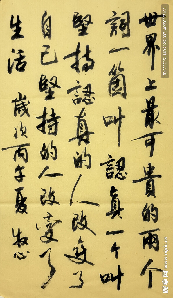 认真坚持 杨克东书法作品