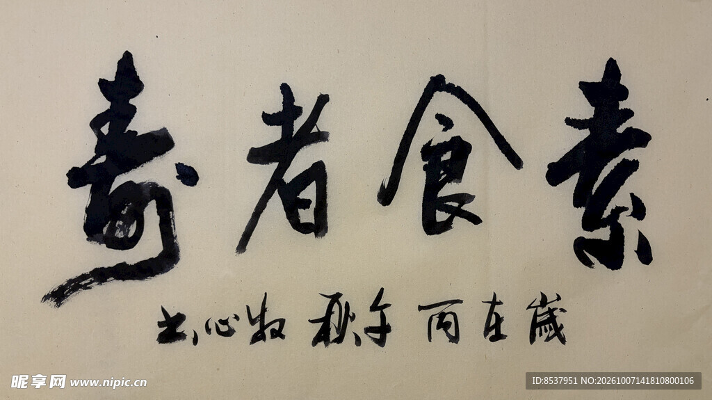 素食者寿 杨克东书法作品