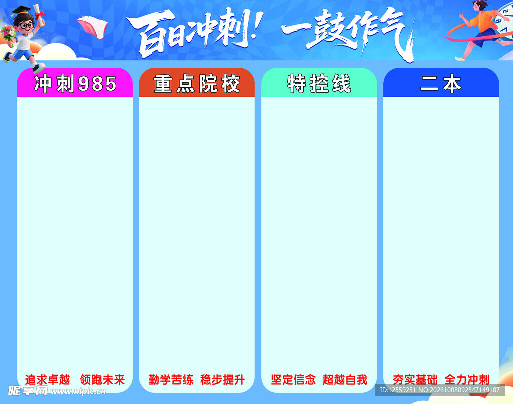 高考百日冲刺公示栏