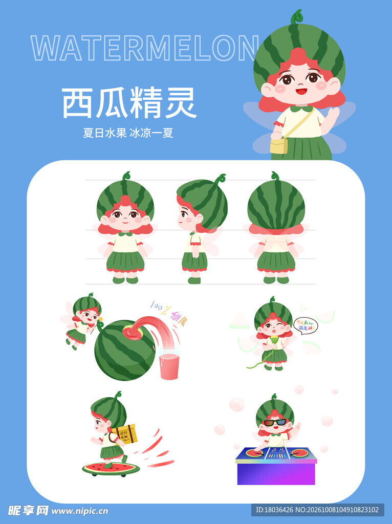 西瓜精灵卡通形象合集