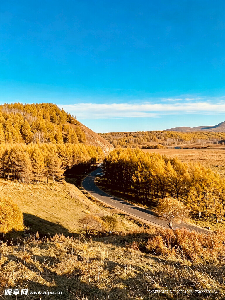 秋日山野公路风光
