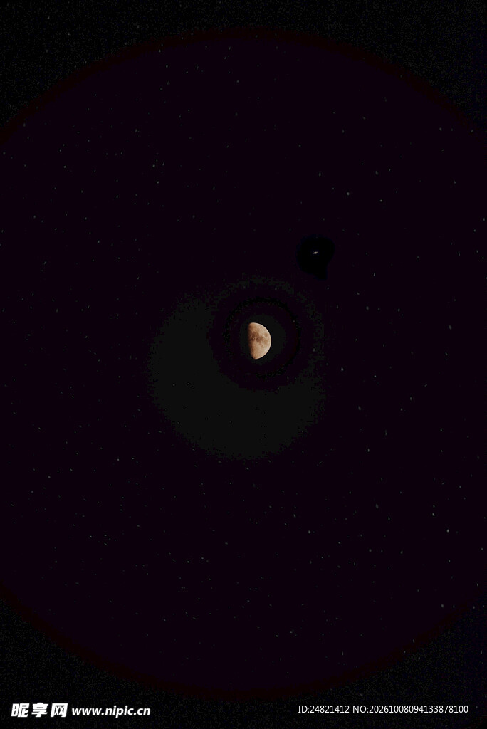 暗紫朦胧夜空星点