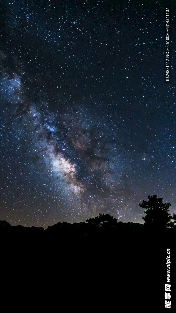 郊野夜空银河景观
